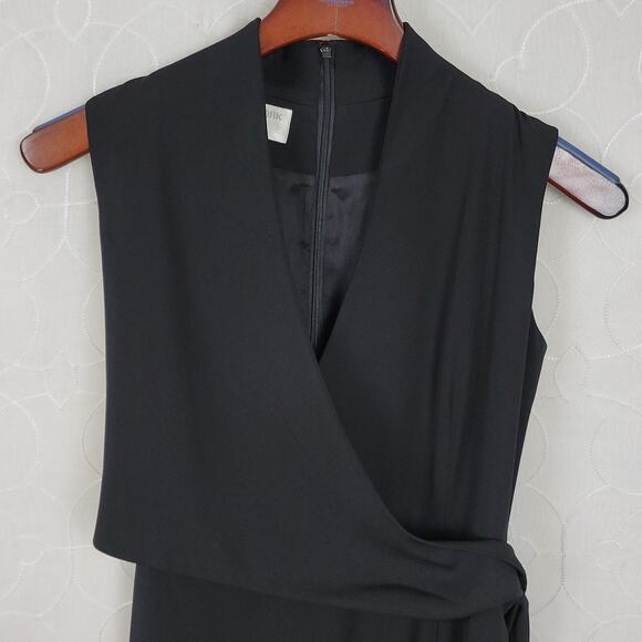 Jones New York Structured Wrap Dress 4 Black‎ Tie Belt Maxi Cocktail Party LBD - Picture 13 of 14